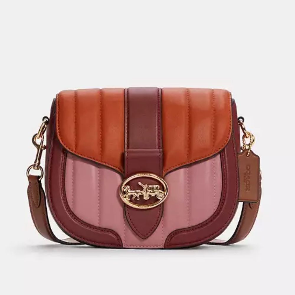 COACH Georgia Saddle Bag with Colorblock Puffy Quilting